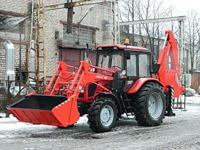 ЭБП-11М экскаватор-погрузчик с усиленным экскаваторным оборудованием и со смещаемой осью копания на базе МТЗ-92П